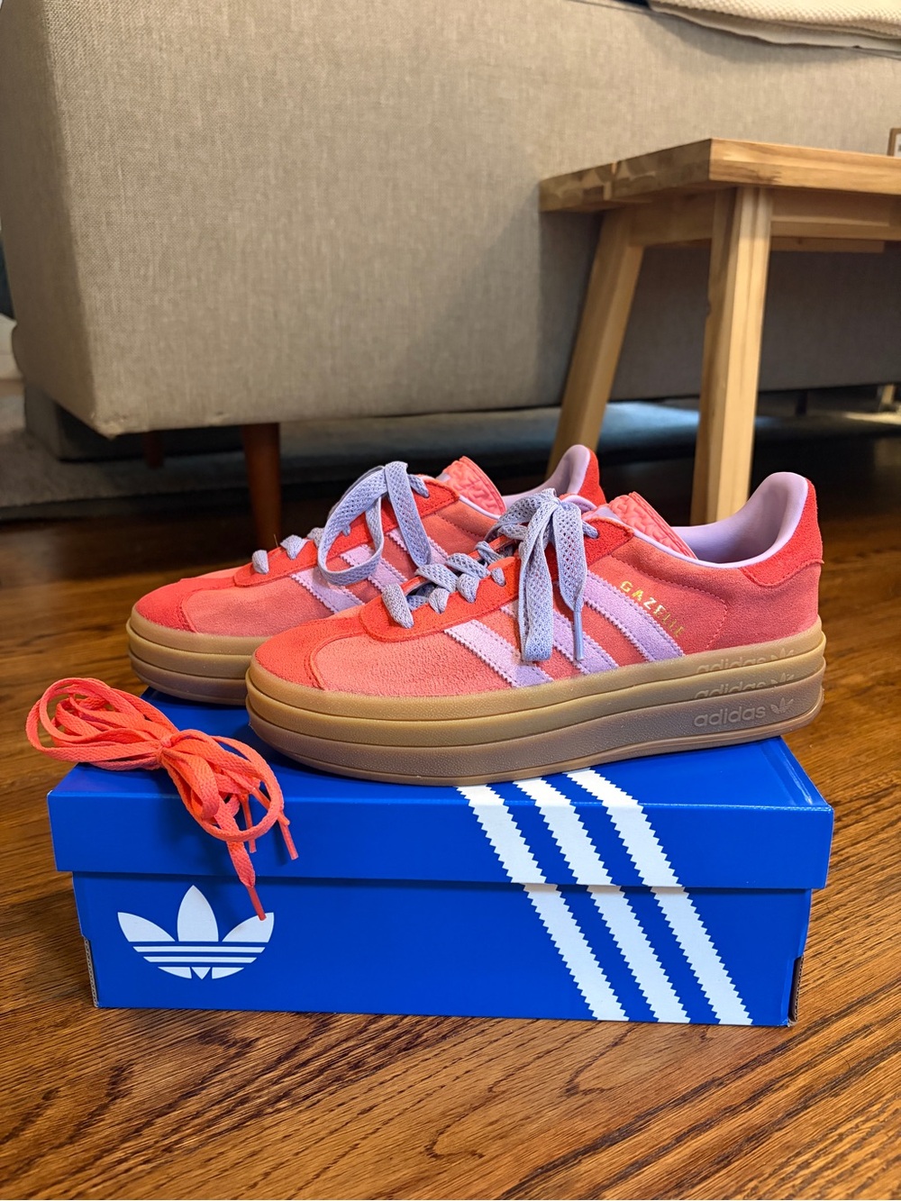 red and plum adidas gazelle platform women’s sneakers